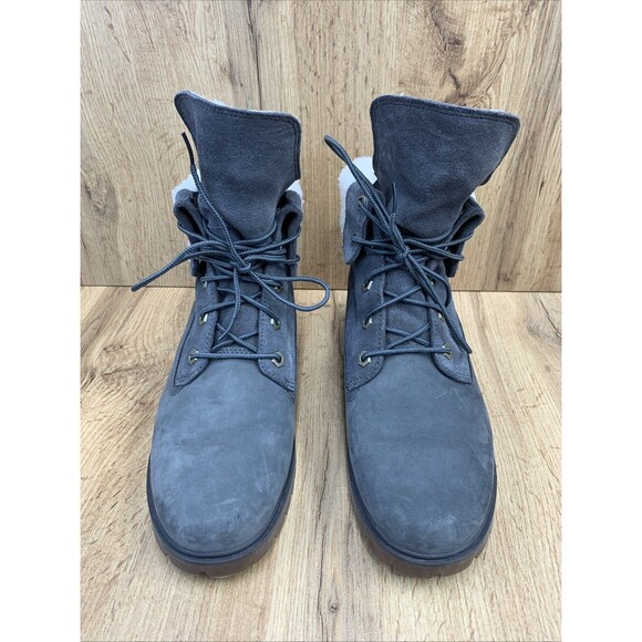 Timberland Women's Jayne Waterproof Fleece Fold Down Boots Dark Gray Women's 9 M - Picture 4 of 16